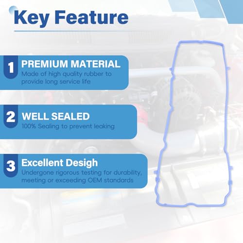 Image of VS50805R Valve Cover Gasket Set, Compatible with Dodge 2011-2020 Avenger Challenger Durango Caravan Journey Ram ProMaster 1500 2500 3500, Grand Cherokee Wrangler Replace 5184596AE (5184596AE)