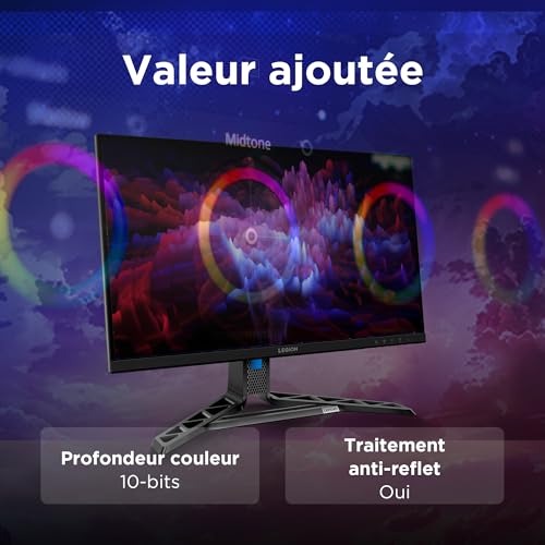 Ecran PC Lenovo LEGION R27qe 27 QHD IPS 0.5MS MPRT 180HZ 450NITS REGLABLE HAUTEUR INCLINABLE TILT SWIVEL LIFT PIVOT - vue 9