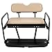 ECOTRIC Golf Cart Rear Seat Kit Compatible with Pre-1994 EZGO Marathon Models Flip-Folding Steel Frame Upgrade Tan Leather Look