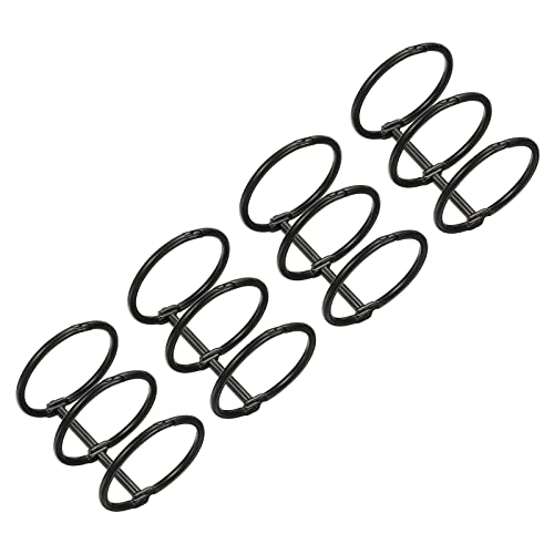 PATIKIL リング内径30mm バインダーリング 4個入り 取り外し可能 メタルブックリング オフィス ルーズリーフリング 3サークル 卓上カレンダー フォト アルバム用ブラック