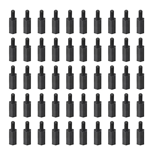YOKIVE 50 Pcs M2.5 Standoff Screws, Nylon Hex PCB Standoffs with High Insulation Effect, Keep Height Consistent