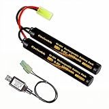 Cecicebb 9.6V 1600mAh ヌンチャック バタフライ ミニ NiMH バッテリーパック AEG エアソフトガン ICS CA TM SRC JG G36 M733用 1パック 9.6V エアソフトバッテリー 充電器付き
