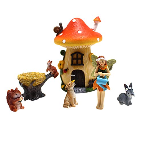 Cabilock 6 peças Miniaturas de Cogumelos de Resina, Mini Cogumelos de Fada Acessórios de Jardim de F