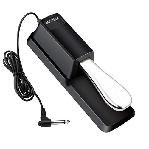 Sustain Pedal for Keyboard, LESHP Damper Sustain Pedal, 6 feet cable with 1/4 inch plug For Yamaha Piano Casio Keyboard Sustain Ped, Yamaha, Roland, Casio, Korg, Behringer, Moog - Universal Foot Pedal