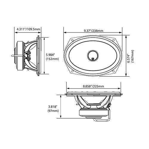Cerwin Vega ST69CX 6x9 Inch Marine Coax Speaker 120W 4Ohm"Coaxsub", installation depth: 9.7cm / IP65 - suitable for yachts, boats, jeeps, motorcycles, UTV, etc - Image 6