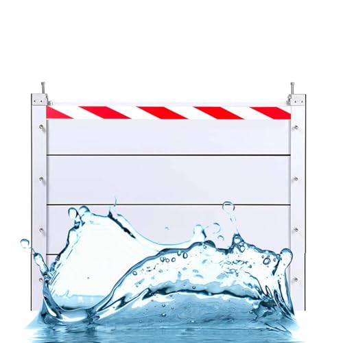 Aluminum Flood Protection Prevention Board 141cm Reusable Flooding Barriers Industrial Heavy Duty Flood Defence Dams with Threshold Kit(Outside,141 * 20cm)