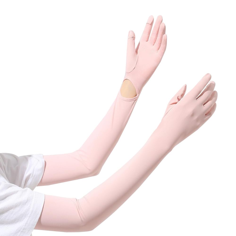 MiOYOOW Gants de Protection UV, Gants Longs de Conduite en Soie Glacée Respirante Gants Antidérapants écran Tactile pour Conduite, Cyclisme, Randonnée, Pêche
