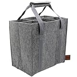 Pratique : notre sac à bouteilles en feutre de qualité supérieure offre de la place pour 6 bouteilles et offre une protection contre la casse grâce à ses 6 compartiments de séparation et assure de l'ordre même dans le véhicule.