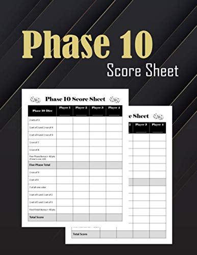 Phase Ten Score Sheets (100 Sheets): Scoresheet Record Book For Phase 10  Game Players,Large Size Score Pads (Perfect | lagear.com.ar