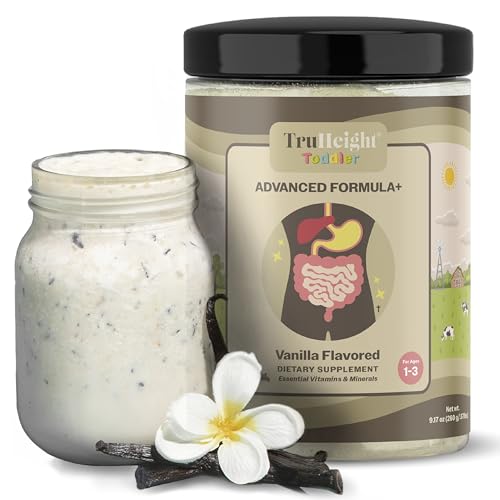 TruHeight Toddler Advanced Formula+ (Vanilla) 16 Vitamins Including C, D, Protein & Iron for 1, 2, 3 Years Old, Milk Based Nutritional Drink, Toddler Complete Nutrition 12-36 Months - Non GMO