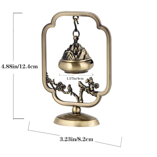 Nature Harmony Hanging Incense Holder Burner with Detachable Ash Collector - Brass Dual-Fuel Altar for Yoga Meditation, Spiritual Studio Essentials, Portable Zen Space Decor — view 2