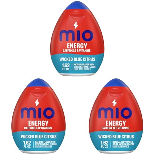 Image of mio Energy Wicked Blue Citrus Flavored with other natural flavor Liquid Water Enhancer, 1.62 fl oz Bottle (Pack of 3)