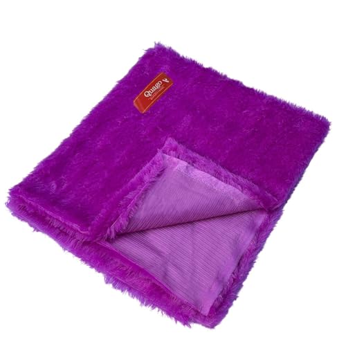 Image of Quago Purple Fur Fabric Unstitched Super Soft Cloth for Art and Craft, Baby Photoshoot, Soft Toys Making, Dress Material, Decoration etc. (1 Mtr, 60 Inch Pana)