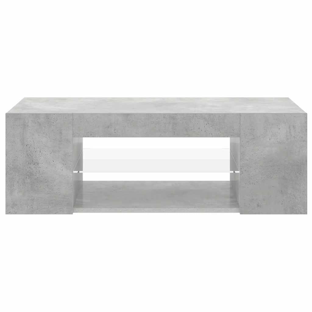 vidaXL Meuble TV avec lumières LED Gris béton 90x39x30 cm