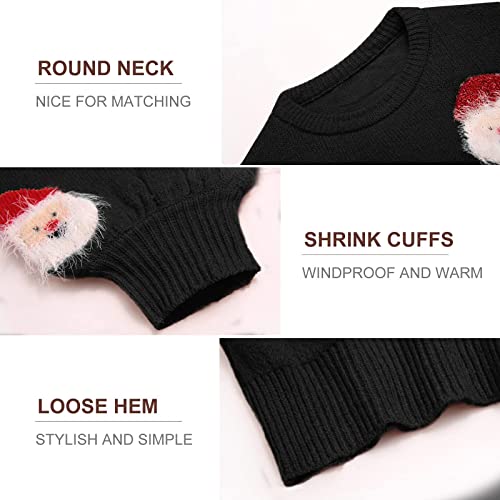 Girl Christmas Funny Santa Sweater Cute Xmas Holiday Part𝐲 Knitted Pullover Top New Years Sweater for Toddler2