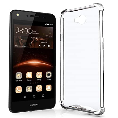N NEWTOP Funda compatible con Huawei Y5 II / Y6 II Compact, trasera semirrígida TPU antigolpes, protección de esquinas reforzadas