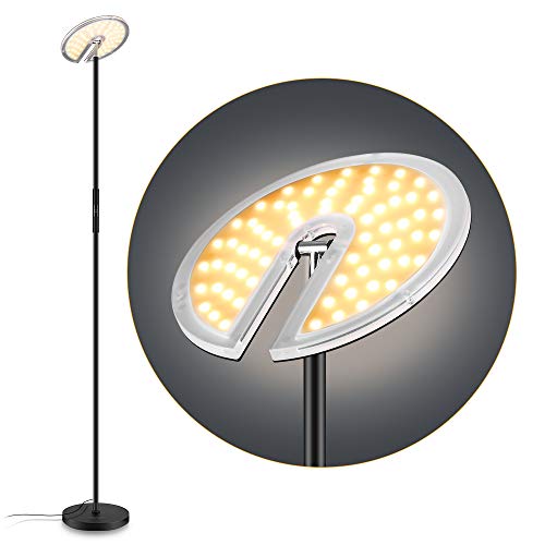 Lámpara de pie PAVLIT 30W Uplighter, moderna, regulable sin niveles, lámpara LED para el cuidado de los ojos en el salón, 3 temperaturas de color, brillo ajustable