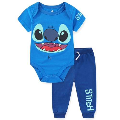 Image of Disney Lilo & Stitch Boys Short Sleeve Bodysuit and Pants Set for Newborn and Infant
