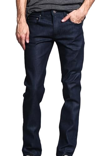 VICTORIOUS Mens Skinny Slim Fit Stretch Raw Denim Jeans