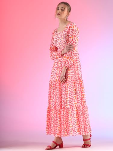 Image of Sheetal Associates Women's Georgette Printed Casual Maxi Fit and Flare Dress