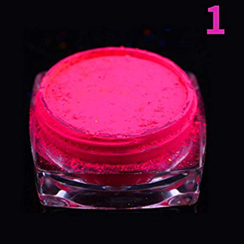 Koojawind Neon Pigment Nagelpuder Staub Nagel Glitter Gradient Glitter Schillerndes Acryl, Nail Art Makeup Dekoration… – Bild 6