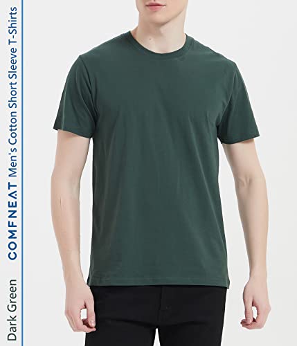Comfneat Men's 3-Pack Lightweight T-Shirts Cotton Crew Neck Regular Fit Solid Tee3