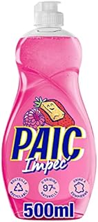 PAIC - Nieskazitelny płyn do naczyń o czerwonych owocach - Usuwa uporczywy tłuszcz i nieprzyjemny zapach - 500 ml