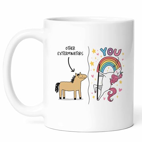 Other Exterminators Unicorn Mug - Specialist Coffee Cup - Funny Gift From - Insect Tea Mugs - Management Cups - 11 Oz Ceramic Gifts For Exterminator, Birthday, Him, Her, Christmas, Appreciation Day