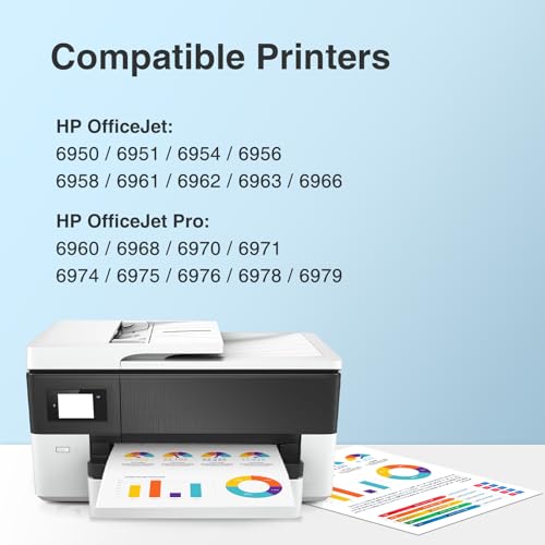 902XL Ink Cartridges for HP Printers Compatible Replacement for HP 902XL Ink Cartridges Combo Pack Work for Officejet Pro 6978 6968 6974 6975 6960 Officejet 6951 6954 6956 6958 Printers (4Pack, 902 XL