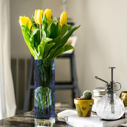 Vase en plastique bleu roi grand format 30 cm de haut pour centre de table