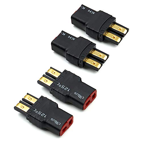 4 PCS Female T-Plug Deans to Male TRX Traxxas Connector Adapter for RC