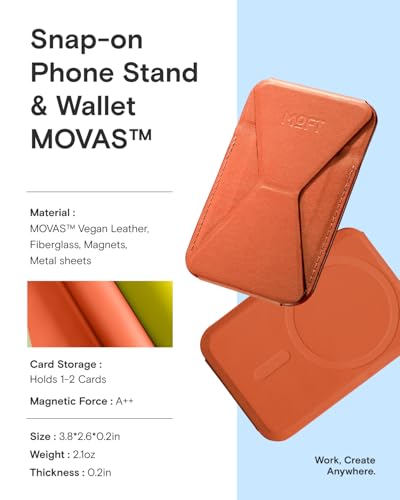 Image of MOFT Magnetic Wallet Stand Compatible with iPhone 16 /15 /14 /13 /12 Series, Angle Adjustment MOVAS Phone Stand, Light Sunrise
