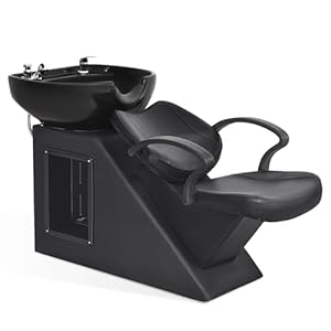 BarberPub Ceramic Bowl Shampoo Barber Chair Backwash Sink Barber Chair for Beauty Salon Spa Unit Station 9020