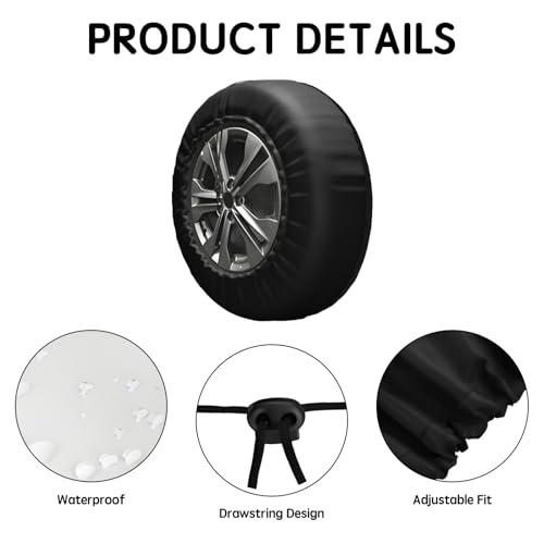 Image of American Flag Spare Tire Cover Bigfoot Hiking Wheel Covers 17 Inch | Black White,Polyester,Protectors Tire Cover,Waterproof,Dust-Proof,Universal,Fit for RV Jeep SUV Motor Travel Camper Tires