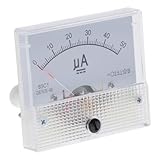 AMSLSIU Das analoge Messpanel 85C1 u ermöglicht zuverlässige Strommessungen in allen Gleichstromkreisen und ist aus hochwertigem Kunststoff gefertigt, Weiß, 0 50µA