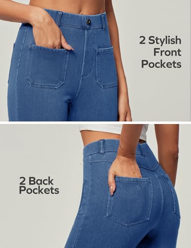 Heathyoga Bell Bottom Jeans for Women Stretchy Flare Jeans for Women Trendy High Waist Bootcut Jeans Jeggings Tummy Control4