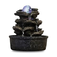 Fontana ZenLight Little Rock in poliresina, marrone scuro, 20 x 20 x 23 cm