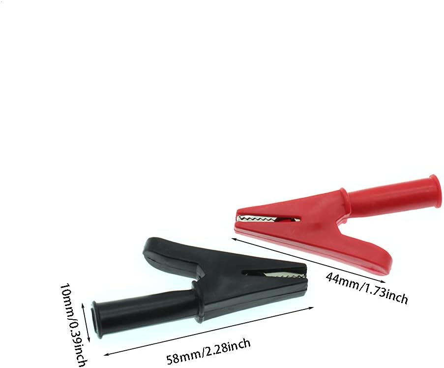 3 pairs 30A Insulation Protecting Alligator Clips Crocodile Clamps for Battery Cable Test Clips (Black+Red) image 5