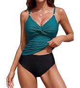 Blooming Jelly Womens Tankini Swimsuits Tummy Control Modest 2 Piece Swim Suits 2026 High Waisted...