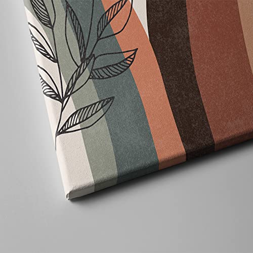 Boho Wall Art Set Of 3, Mid-Century Modern Wall Prints, Framed Neutral Abstract Geometric Prints Moon Desert Mountain Plant Minimalist Art Large Canvas Paintings Artwork 12" X 16" Ready To Hang For Bathroom Bedroom Living Room Boho Room Wall Decor #TOP5