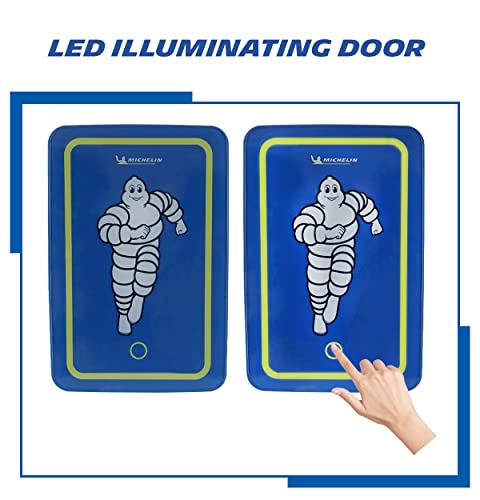 Michelin Portable 6 Can Mini Fridge, Led Lighted Door, 6L (6.3 Qt) Capacity, Blue, Travel Cooler With 12V Dc And Ac Power Cords, Compact Refrigerator For Home, Office, Dorm, Garage, Workshop, Truck #TOP3
