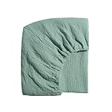 Meracorallo Muslin Fitted Crib Sheet, Extra Soft Breathable Baby Crib Sheet, 28"x 52" for Standard C