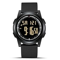 LN LENQIN Reloj Deportivo Digital para Hombre Relojes Silicona Militares Impermeables Casuales de Negocios Relojes de Pulsera para Hombres con Hora/Fecha/LED RetroiluminacióN/CronóMetro (All Black)