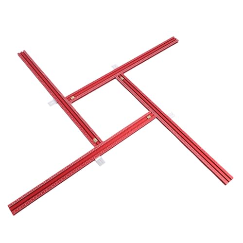 SIXRUN Verstellbare Frässchablone, Holzbearbeitungsschienensystem aus Aluminiumlegierung, Präzisionssteuerung mit Zwei Messskalen für Profis und Hobbyisten