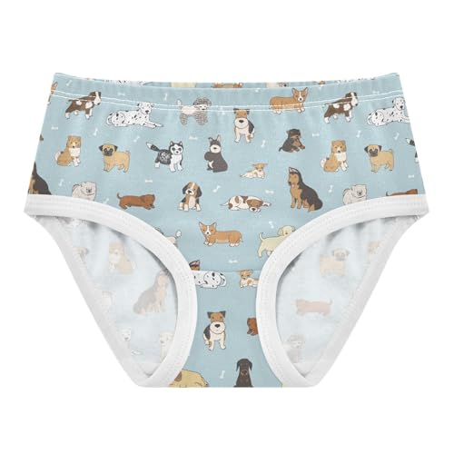 Little Girls' Soft Cotton Underwear Kids Breathable Comfort Cute Dogs Panties Briefs Toddler