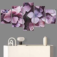 SIGNWIN 5 Panel Canvas Wall Art Pink Petals for Home Decorations Ready to Hang - 60