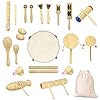 Ulifeme Houten muziekinstrumenten, 27 stuks percussie-instrumenten voor baby’s, kinderen en peuters, kinderspeelgoed…