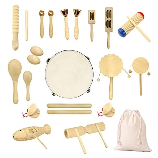 Ulifeme Instrumentos Músicales Infantiles, 27pcs Percusion Musicales Madera Set para Infantil, Niños y Bebe, Madera 100% Puro de Juguete Musical, Kit de Ritmo de Percusión Premium y Bolsa de Algodón