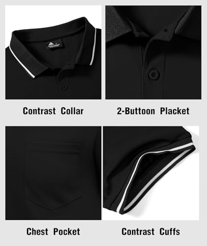 GEEK LIGHTING 3 Pack Mens Polo Shirts Short Sleeve Athletic Polo for Men Casual Moisture Wicking T-Shirts with Pocket4