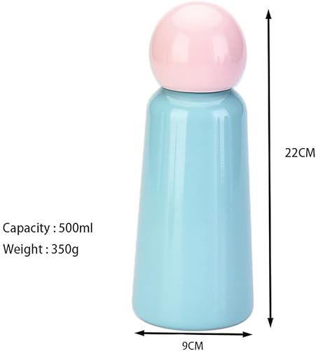 Miniatura 8 de Botella de agua de acero inoxidable de 17 onzas de aproximadamente 16.9 fl oz, botella de agua aislada al vacío, botella de agua de metal para Azul